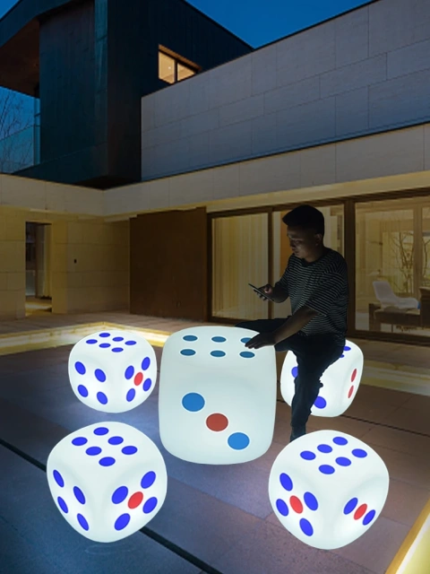 New arrival Plastic illuminated bar furniture party led light up giant dice seats bar night club led table and chairs