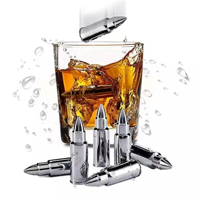 Stainless Steel Ice Stones Reusable Metal Ice Cubes Whiskey Stones Bullets