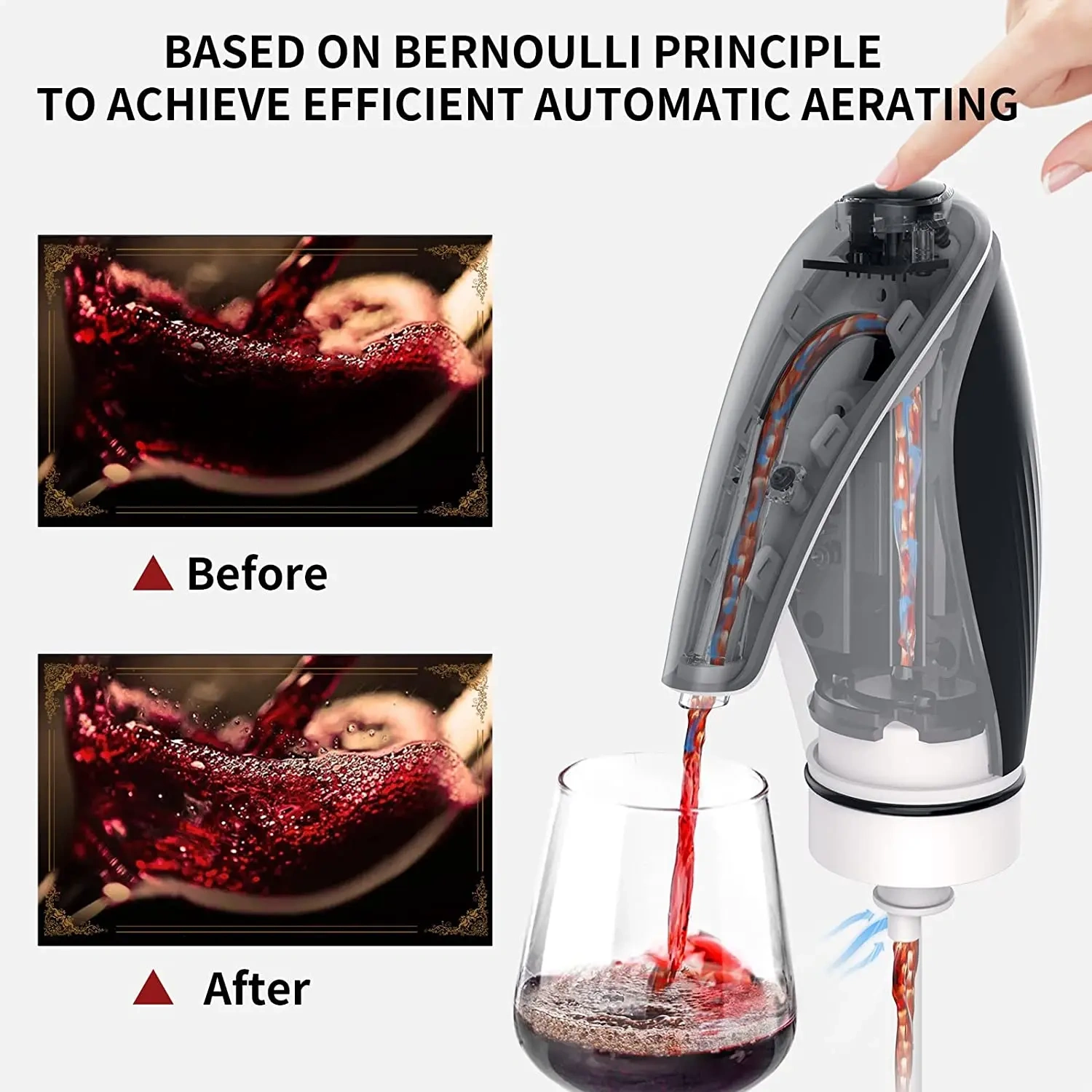 Wine Lovers Mini Automatic Cork Screw Wine Bottle Decanter Dispenser Gift Set Pourer Electric Wine Aerator