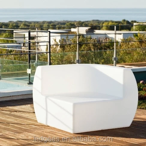 Modern European Design LED Cube Sofa Sectional Home Furniture with Bar Stool New Plastic Sectioned LED Living Room Furniture