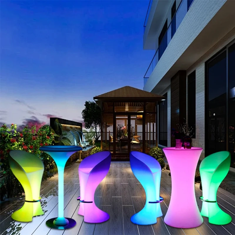 16 colors changing outdoor waterproof led illuminated bar stool bar furniture bar chair for event party club