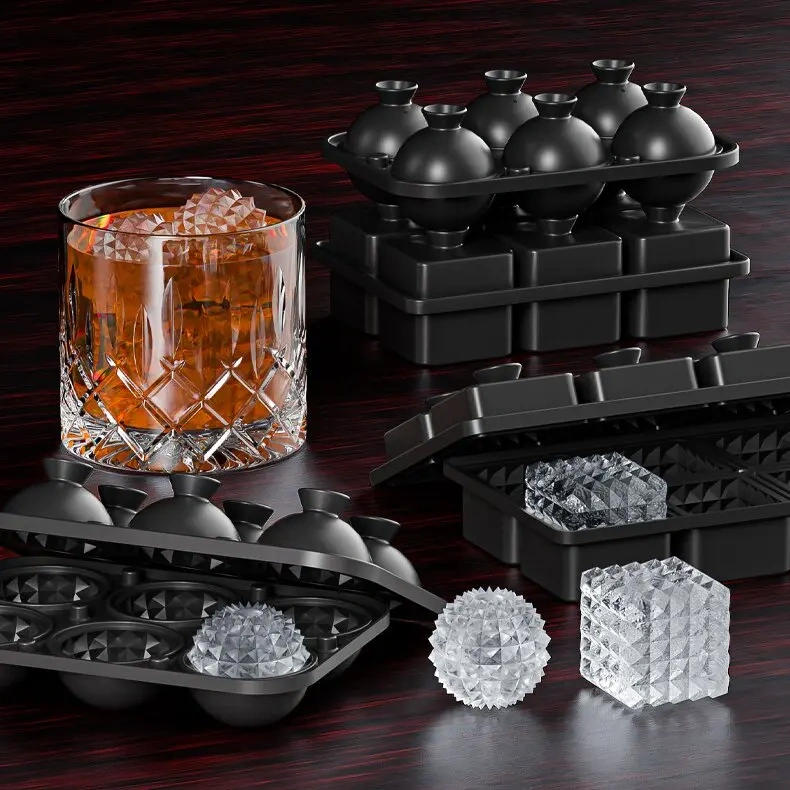 New Style Silicone Ice Ball Mold Silicone Ice Tray  Beautiful rhomboid Shaped Ball cube Ice Maker Mold
