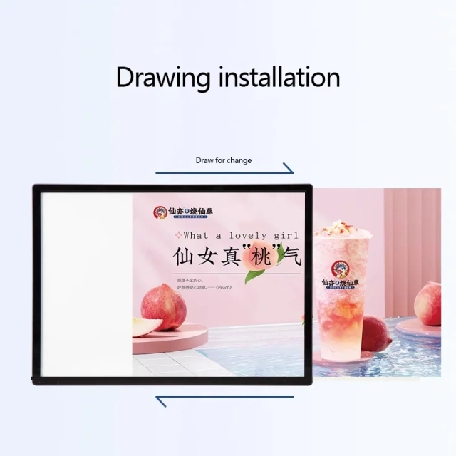 Outdoor LED Light Box Billboard Luminous Menu Display Board for Milk Tea Shop Bar & Restaurant Custom Design Price List Display