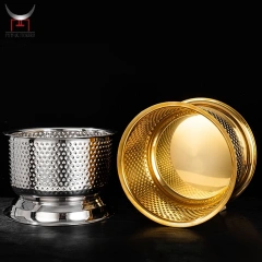 Hammered Drink Cooler Stainless Steel Beverage Tub Champagne Bucket For Weddings Family Business Party Large Ice Bucket