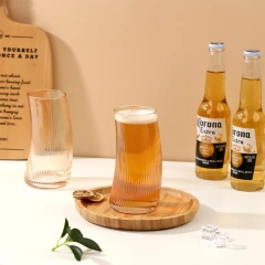 Wholesale Hot 17oz Unique Design Horn Shape Large Transparent Glass Drinking Beer Cup Glasses for Bar Decoration Holiday Gifts