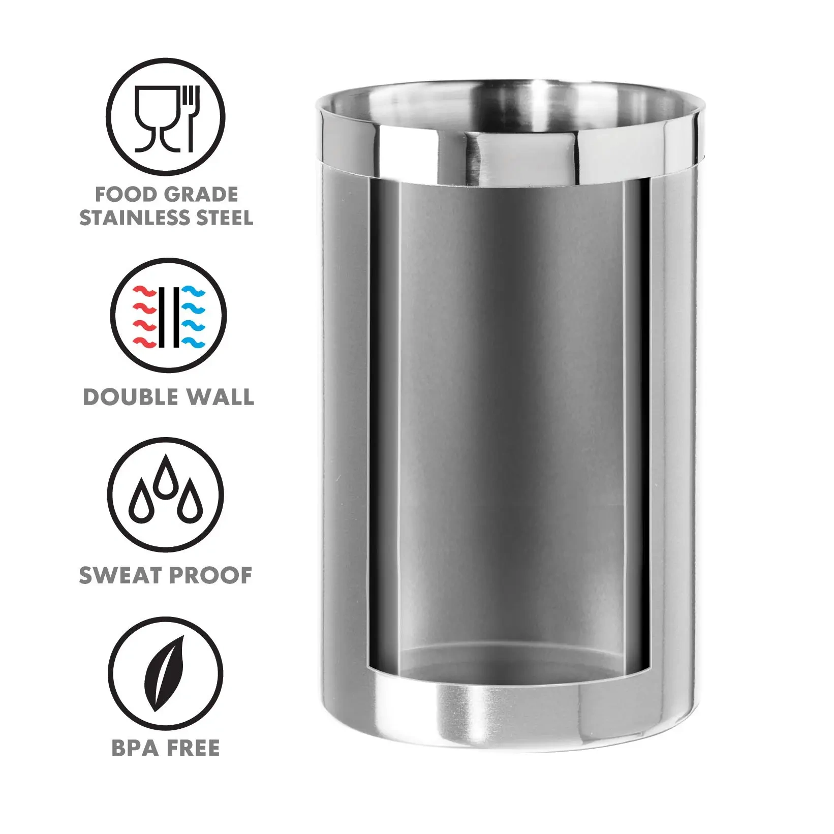 High Quality Stainless Steel Ice Bucket Double Walled Wine Chiller Wine Cooler Champagne Bucket