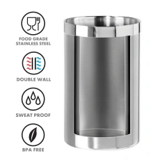 High Quality Stainless Steel Ice Bucket Double Walled Wine Chiller Wine Cooler Champagne Bucket