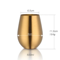Titanium Colorful Rose Gold Stainless Steel 304 Beer Cups High Grade Metal  Beer Mugs Bar