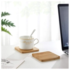 Natural Bamboo Coasters Coffee Cup Mats For Hot Food Or Drinks For Home Office Desk Bar Wooden Table Coffee Table
