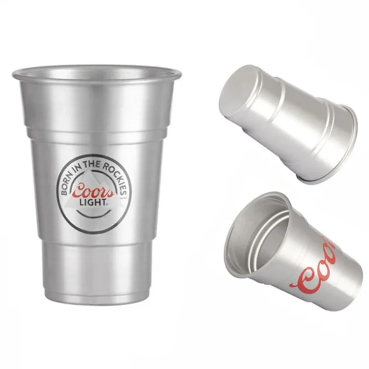 2021 new Aluminum Mug Cup wholesale 500ml single wall stackable aluminum beer cups cold drinking water bottles beer aluminum mug