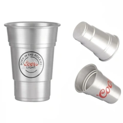 2021 new Aluminum Mug Cup wholesale 500ml single wall stackable aluminum beer cups cold drinking water bottles beer aluminum mug