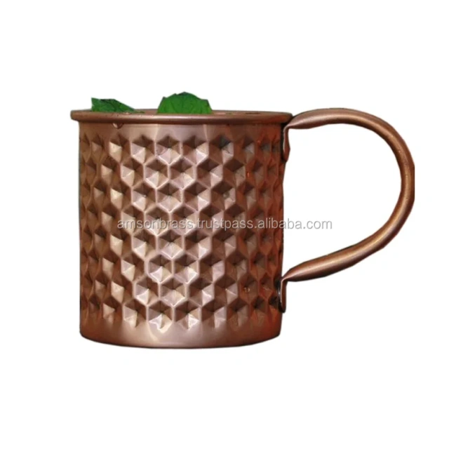 Metal Brass & Copper Drinkware Moscow Mule Mug New Design Decorative Footed Copper Mug