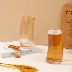 Wholesale Hot 17oz Unique Design Horn Shape Large Transparent Glass Drinking Beer Cup Glasses for Bar Decoration Holiday Gifts
