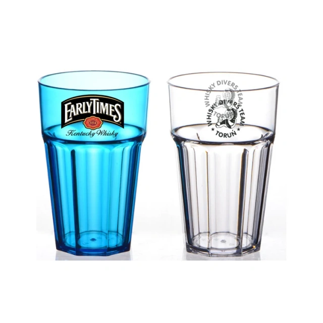 Hot Sale 12oz 350ml Food Grade Clear Plastic Beer Glasses Beer Tumbler Water Cup for Bar and Home