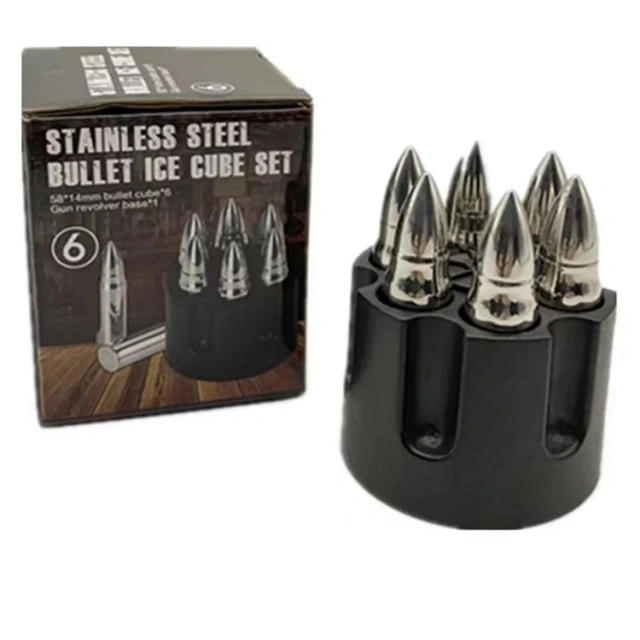 Stainless Steel Ice Stones Reusable Metal Ice Cubes Whiskey Stones Bullets
