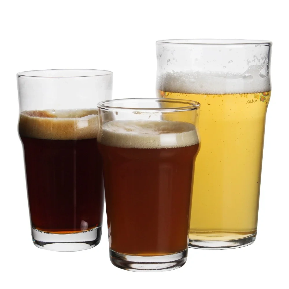 wholesale 570ml Home Easy Stacking Drinking Glasses British Pub Pilsner Pint Beer Glasses Pub Drinking Grant Pint Oversize Beer