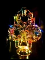 rechargeable plastic acrylic night club bar Display Stand Wine Rack Shot Glass Tray Multi-color Led Bottle Tray For Nightclub