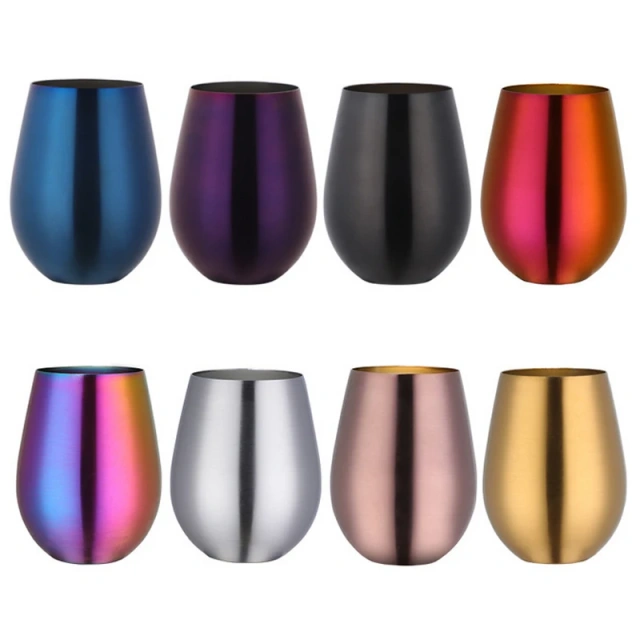 Titanium Colorful Rose Gold Stainless Steel 304 Beer Cups High Grade Metal  Beer Mugs Bar
