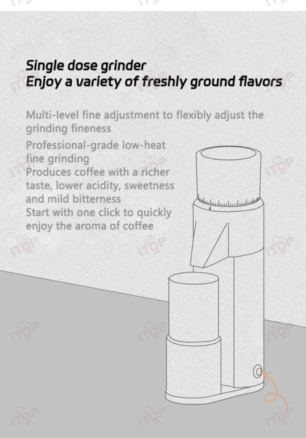 IT-CG05 SOE Coffee Grinder 48mm 7-core Stainless Steel Burr DC Gear Motor Low Temperature Fine Grinding Coffee Bean Grinder,Commercial Coffee Machine Supplier | CE/UL Certified | ITOP Cafe,IT-CG05 SOE Coffee Grinder 48mm 7-core Stainless Steel Burr DC Gear Motor Low Temperature Fine Grinding Coffee Bean Grinder