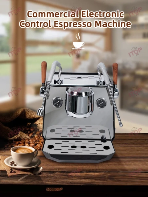 IT-CM-S1 Commercial Semi-Automatic Espresso Machine with PID Preinfusion Electronic Screen Control Storage Type Double Boiler,Commercial Coffee Machine Supplier | CE/UL Certified | ITOP Cafe,IT-CM-S1 Commercial Semi-Automatic Espresso Machine with PID Preinfusion Electronic Screen Control Storage Type Double Boiler