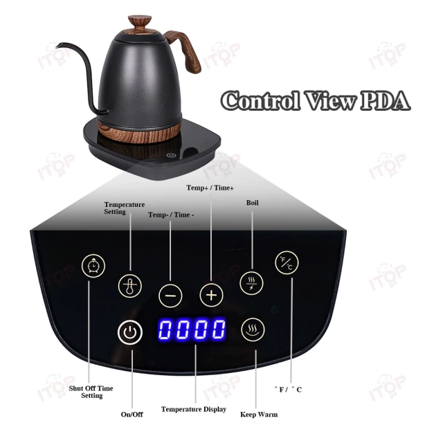IT-POK Artisan Electric Gooseneck Kettle to-the-degree Temperature Control Heating Kettle Electric Pour-Over Kettle,Commercial Coffee Machine Supplier | CE/UL Certified | ITOP Cafe,IT-POK Artisan Electric Gooseneck Kettle to-the-degree Temperature Control Heating Kettle Electric Pour-Over Kettle