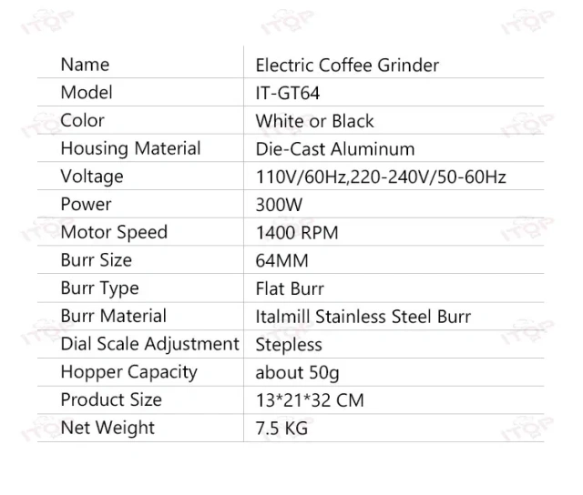 IT-GT64 Espresso Coffee Grinder Electric Quantitative Grinder 64mm Burr Coffee Bean Grinder Machine,Commercial Coffee Machine Supplier | CE/UL Certified | ITOP Cafe,IT-GT64 Espresso Coffee Grinder Electric Quantitative Grinder 64mm Burr Coffee Bean Grinder Machine