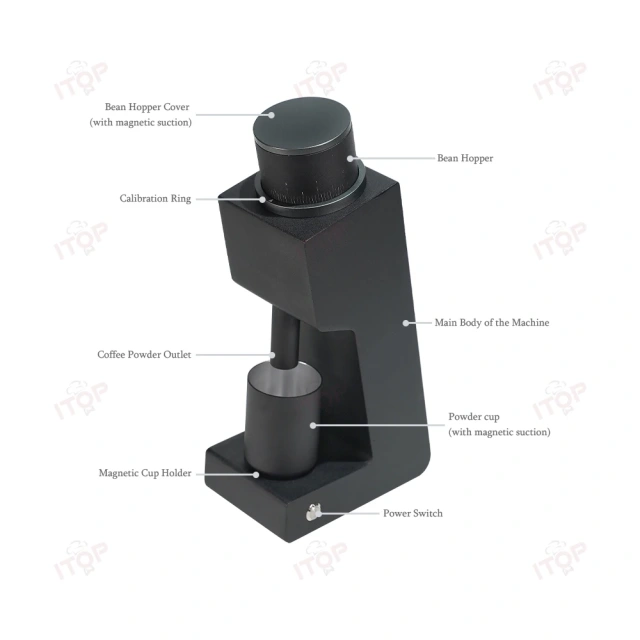 ITOP-03 Electric Burr Coffee Grinder with 48mm 6-Core Conical Burr,Commercial Coffee Machine Supplier | CE/UL Certified | ITOP Cafe,ITOP-03 Electric Burr Coffee Grinder with 48mm 6-Core Conical Burr | ITOP