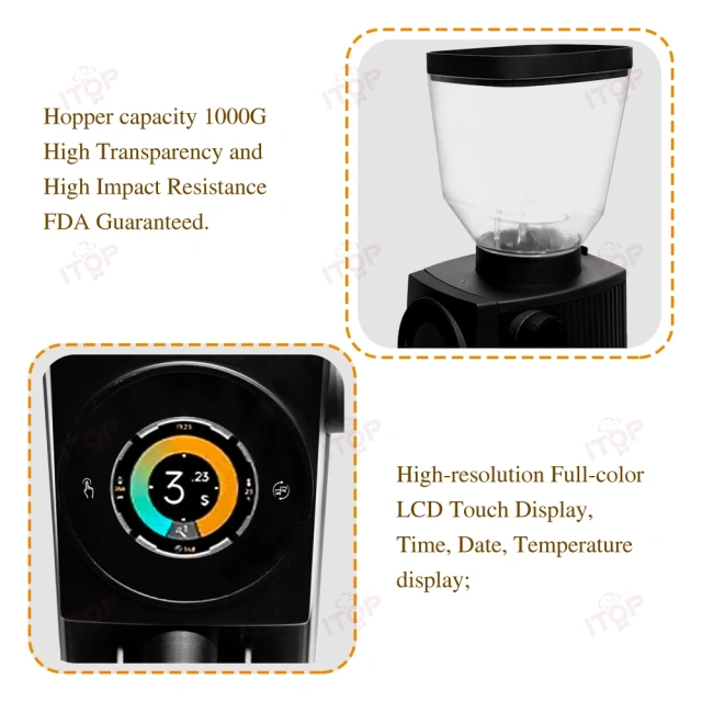IT-GE83 Commercial Coffee Bean Grinder Plasma Static Elimination Design 83mm Flat Burr Electric Espresso Coffee Bean Miller,Commercial Coffee Machine Supplier | CE/UL Certified | ITOP Cafe,IT-GE83 Commercial Coffee Bean Grinder Plasma Static Elimination Design 83mm Flat Burr Electric Espresso Coffee Bean Miller