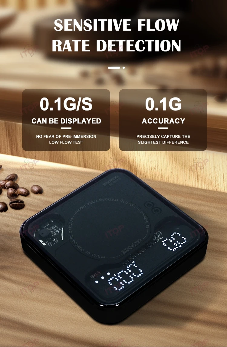 IT-BKEM\IT-BKCS Mini Bluetooth Coffee Scale Espresso Extraction Scale Displays Flow Rate and Liquid Weight Bookoo Electronic Scale,Commercial Coffee Machine Supplier | CE/UL Certified | ITOP Cafe,IT-BKEM\IT-BKCS Mini Bluetooth Coffee Scale Espresso Extraction Scale Displays Flow Rate and Liquid Weight Bookoo Electronic Scale