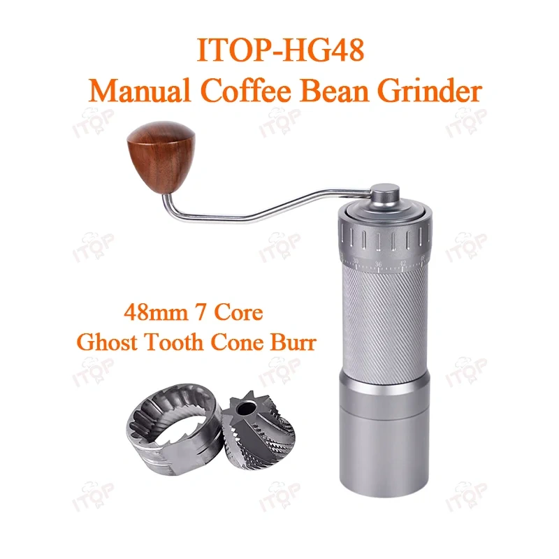 IT-HG48 Manual Coffee Bean Grinder 7 Core Ghost Tooth Cone Burr  Espresso Hand Grinder Pour over Coffee Mill,Commercial Coffee Machine Supplier | CE/UL Certified | ITOP Cafe,IT-HG48 Manual Coffee Bean Grinder 7 Core Ghost Tooth Cone Burr  Espresso Hand Grinder Pour over Coffee Mill