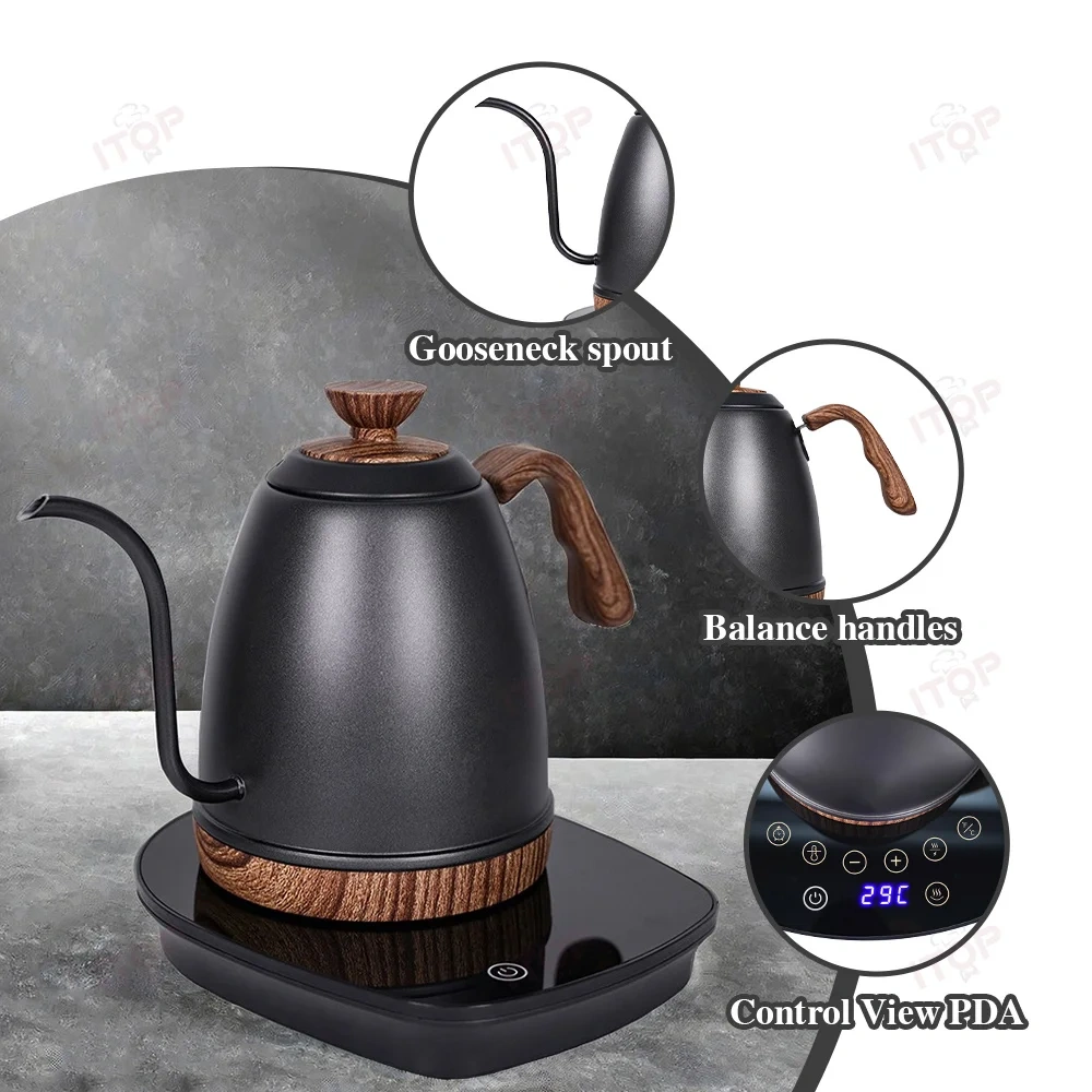 IT-POK Artisan Electric Gooseneck Kettle to-the-degree Temperature Control Heating Kettle Electric Pour-Over Kettle,Commercial Coffee Machine Supplier | CE/UL Certified | ITOP Cafe,IT-POK Artisan Electric Gooseneck Kettle to-the-degree Temperature Control Heating Kettle Electric Pour-Over Kettle