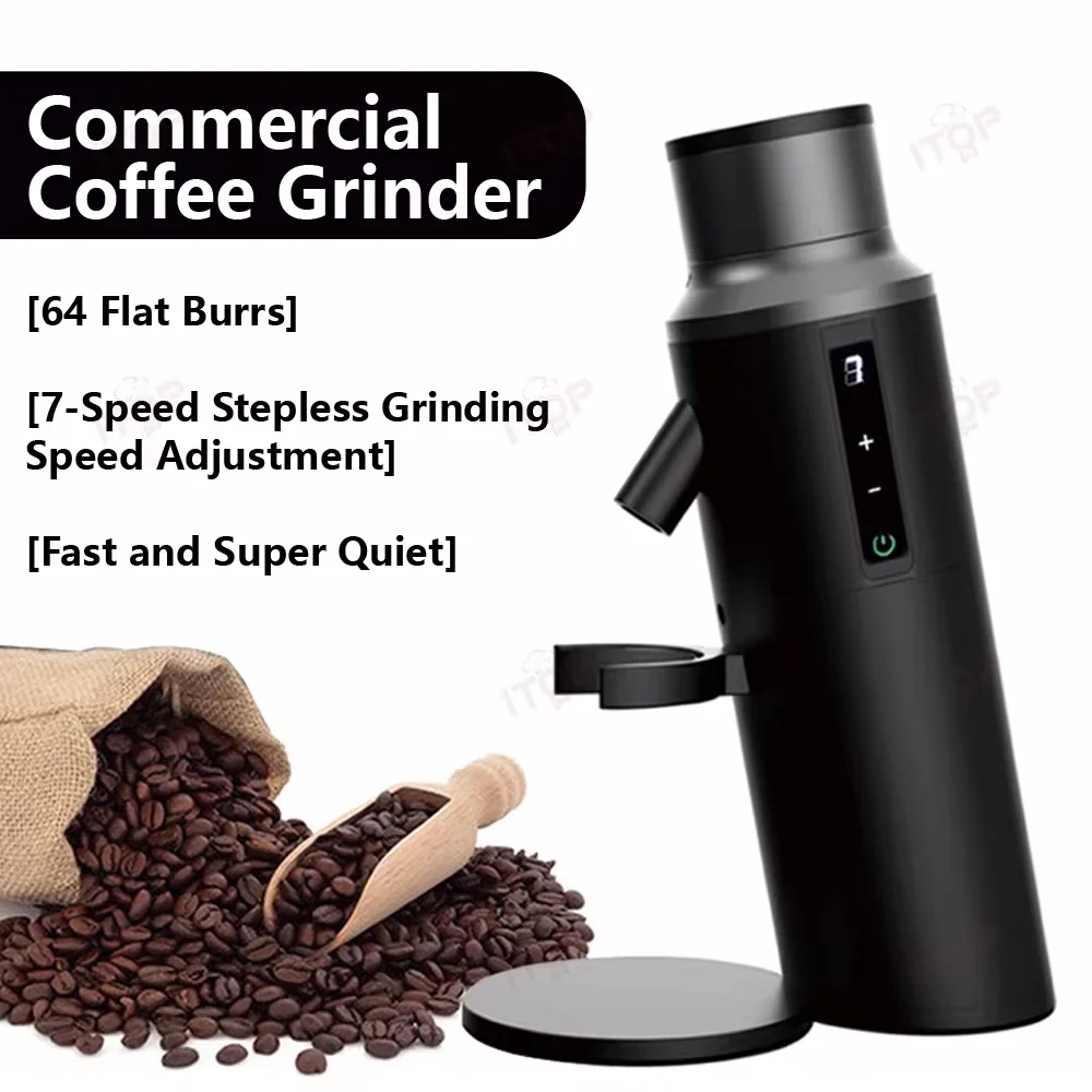 IT-CG07 Coffee Grinder 64mm Titanium Flat Knife Espresso Grinding Machine Electric Grinder with 7 Gear Variable Speed Grinding,Commercial Coffee Machine Supplier | CE/UL Certified | ITOP Cafe,IT-CG07 Coffee Grinder 64mm Titanium Flat Knife Espresso Grinding Machine Electric Grinder with 7 Gear Variable Speed Grinding