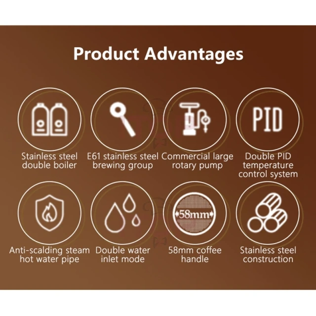 IT-SCM-E61 9Bar Semi-automatic Espresso Machine Rotary Pump 2.2L+1.2L Double Boiler PID Temperature Control 4 hole Coffee Maker,Commercial Coffee Machine Supplier | CE/UL Certified | ITOP Cafe,IT-SCM-E61 9Bar Semi-automatic Espresso Machine Rotary Pump 2.2L+1.2L Double Boiler PID Temperature Control 4 hole Coffee Maker