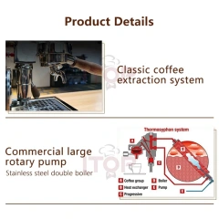 IT-SCM-E61 9Bar Semi-automatic Espresso Machine Rotary Pump 2.2L+1.2L Double Boiler PID Temperature Control 4 hole Coffee Maker,Commercial Coffee Machine Supplier | CE/UL Certified | ITOP Cafe,IT-SCM-E61 9Bar Semi-automatic Espresso Machine Rotary Pump 2.2L+1.2L Double Boiler PID Temperature Control 4 hole Coffee Maker