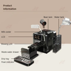 IT-AC-T6 Fully Automatic Coffee Maker 11 Type Fancy Coffee Electronic Refrigerated Milk Tank Latte Espresso Coffee Machine,Commercial Coffee Machine Supplier | CE/UL Certified | ITOP Cafe,IT-AC-T6 Fully Automatic Coffee Maker 11 Type Fancy Coffee Electronic Refrigerated Milk Tank Latte Espresso Coffee Machine