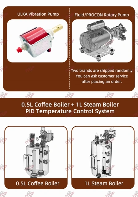 IT-CM-S1 Commercial Semi-Automatic Espresso Machine with PID Preinfusion Electronic Screen Control Storage Type Double Boiler,Commercial Coffee Machine Supplier | CE/UL Certified | ITOP Cafe,IT-CM-S1 Commercial Semi-Automatic Espresso Machine with PID Preinfusion Electronic Screen Control Storage Type Double Boiler
