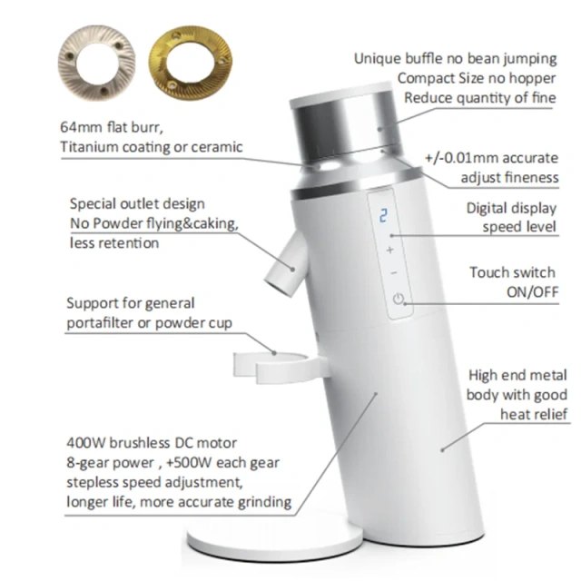 IT-CG07 Coffee Grinder 64mm Titanium Flat Knife Espresso Grinding Machine Electric Grinder with 7 Gear Variable Speed Grinding,Commercial Coffee Machine Supplier | CE/UL Certified | ITOP Cafe,IT-CG07 Coffee Grinder 64mm Titanium Flat Knife Espresso Grinding Machine Electric Grinder with 7 Gear Variable Speed Grinding
