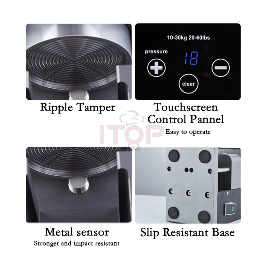 IT-X580 Rotary Pressure Tamper Coffee Tamping Machine Spinning Coffee Tamper Touchscreen 10 to 30kg Adjustable 110V 220V,Commercial Coffee Machine Supplier | CE/UL Certified | ITOP Cafe,IT-X580 Rotary Pressure Tamper Coffee Tamping Machine Spinning Coffee Tamper Touchscreen 10 to 30kg Adjustable 110V 220V