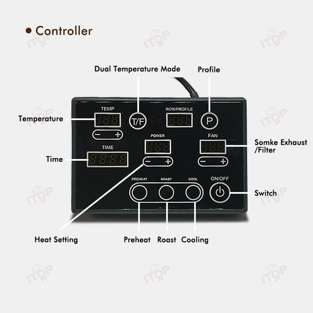 IT-CBR-1 Electric Skywalker Coffee Bean Roaster Commercial Roaster Automatic Roasting Machine with 3 Baking Curve Grain Dryer 110V 220V,Commercial Coffee Machine Supplier | CE/UL Certified | ITOP Cafe,IT-CBR-1 Electric Skywalker Coffee Bean Roaster Commercial Roaster Automatic Roasting Machine with 3 Baking Curve Grain Dryer 110V 220V