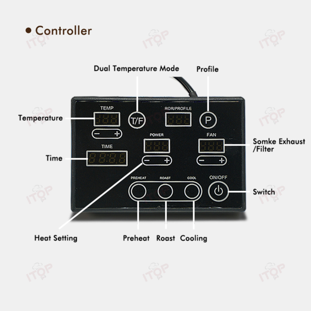 IT-CBR-1 Electric Skywalker Coffee Bean Roaster Commercial Roaster Automatic Roasting Machine with 3 Baking Curve Grain Dryer 110V 220V,Commercial Coffee Machine Supplier | CE/UL Certified | ITOP Cafe,IT-CBR-1 Electric Skywalker Coffee Bean Roaster Commercial Roaster Automatic Roasting Machine with 3 Baking Curve Grain Dryer 110V 220V