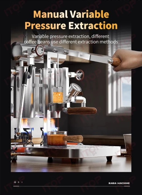 Alm Kopi Espresso-4 Manual Variable Pressure Coffee Machine Lever Coffee Machine Flame and Electric Energy Supply Espresso Maker,Commercial Coffee Machine Supplier | CE/UL Certified | ITOP Cafe,Alm Kopi Espresso-4 Manual Variable Pressure Coffee Machine Lever Coffee Machine Flame and Electric Energy Supply Espresso Maker