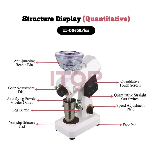 IT-CG-2N 80MM Ghost Tooth Burr Slow Grind Adjust Speed Titanium Burr Quantitative Mill,Commercial Coffee Machine Supplier | CE/UL Certified | ITOP Cafe,IT-CG-2N 80MM Ghost Tooth Burr Slow Grind Adjust Speed Titanium Burr Quantitative Mill