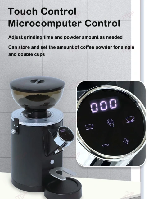 IT-CG-11 Commercial Dosing 60MM Stainless Steel Flat Burr Electric Coffee Bean Grinder,Commercial Coffee Machine Supplier | CE/UL Certified | ITOP Cafe,IT-CG-11 Commercial Dosing 60MM Stainless Steel Flat Burr Electric Coffee Bean Grinder