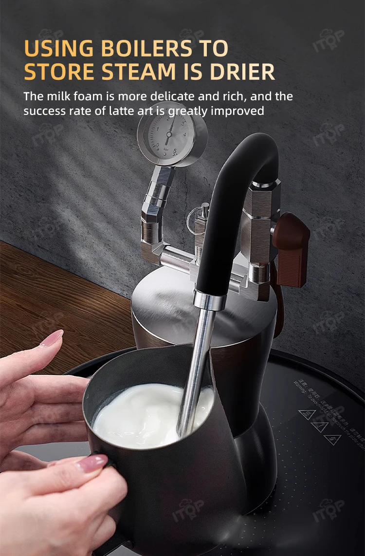 Alm Kopi AK-74 Portable Milk Frother Stainless Steel Milk Steamer