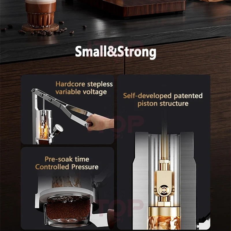 Alm Kopi Espresso-2 Hand Press Coffee Maker With PID Temperature Control 9 Bar Constant/Variable Pressure Lever Espresso Coffee NEW,Commercial Coffee Machine Supplier | CE/UL Certified | ITOP Cafe,Alm Kopi Espresso-2 Hand Press Coffee Maker With PID Temperature Control 9 Bar Constant/Variable Pressure Lever Espresso Coffee NEW