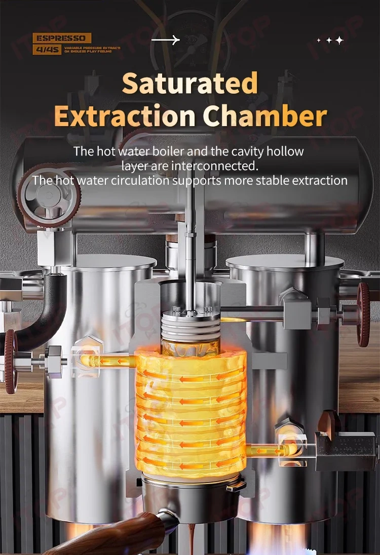 Alm Kopi Espresso-4 Manual Variable Pressure Coffee Machine Lever Coffee Machine Flame and Electric Energy Supply Espresso Maker,Commercial Coffee Machine Supplier | CE/UL Certified | ITOP Cafe,Alm Kopi Espresso-4 Manual Variable Pressure Coffee Machine Lever Coffee Machine Flame and Electric Energy Supply Espresso Maker