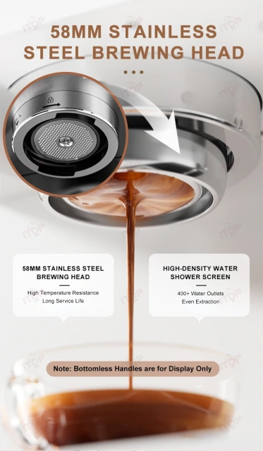 IT-EC58 Semi-Automatic Espresso Machine Stainless Steel 15Bar Coffee Maker with PID Temperature Control ULKA Pump 1300W,Commercial Coffee Machine Supplier | CE/UL Certified | ITOP Cafe,IT-EC58 Semi-Automatic Espresso Machine Stainless Steel 15Bar Coffee Maker with PID Temperature Control ULKA Pump 1300W
