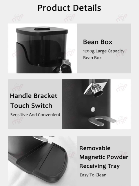 IT-CG-12 Electric Quantitative Espresso Straight Down Coffee Grinder,Commercial Coffee Machine Supplier | CE/UL Certified | ITOP Cafe,IT-CG-12 Electric Quantitative Espresso Straight Down Coffee Grinder