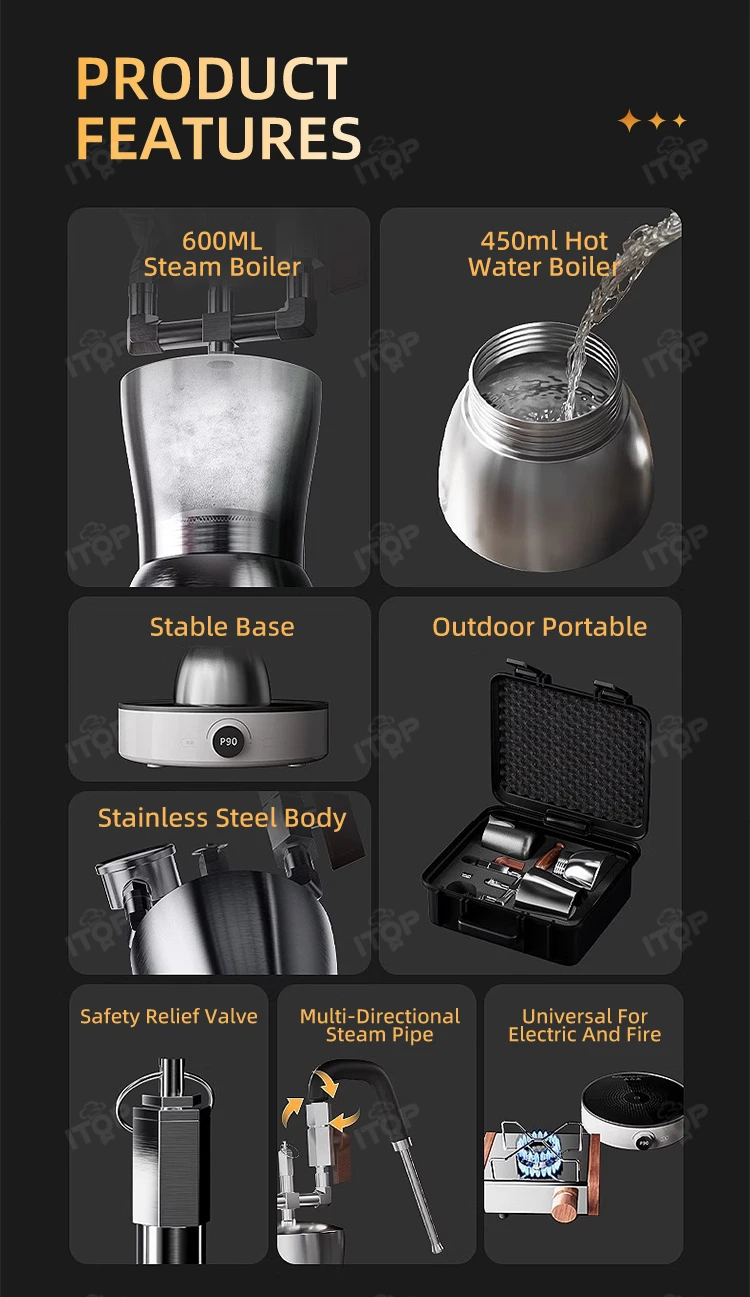Alm Kopi AK-74 Portable Milk Frother Stainless Steel Milk Steamer