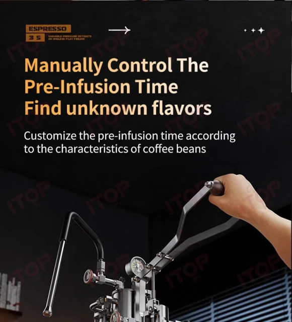 Alm Kopi espresso-3 Hand Press Espresso Machine Stepless Pressure 9Bar Extraction Coffee Maker with Electric heating Box 220V/110V,Commercial Coffee Machine Supplier | CE/UL Certified | ITOP Cafe,Alm Kopi espresso-3 Hand Press Espresso Machine Stepless Pressure 9Bar Extraction Coffee Maker with Electric heating Box 220V/110V